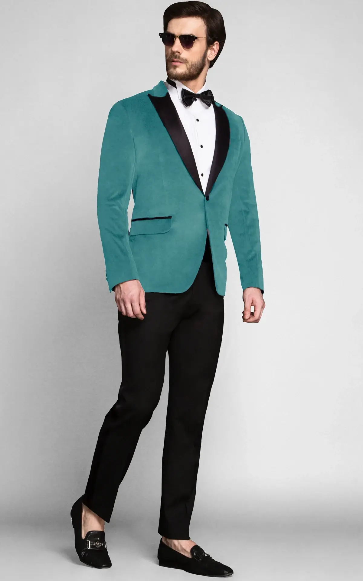 Aqua Blue Velvet Tuxedo