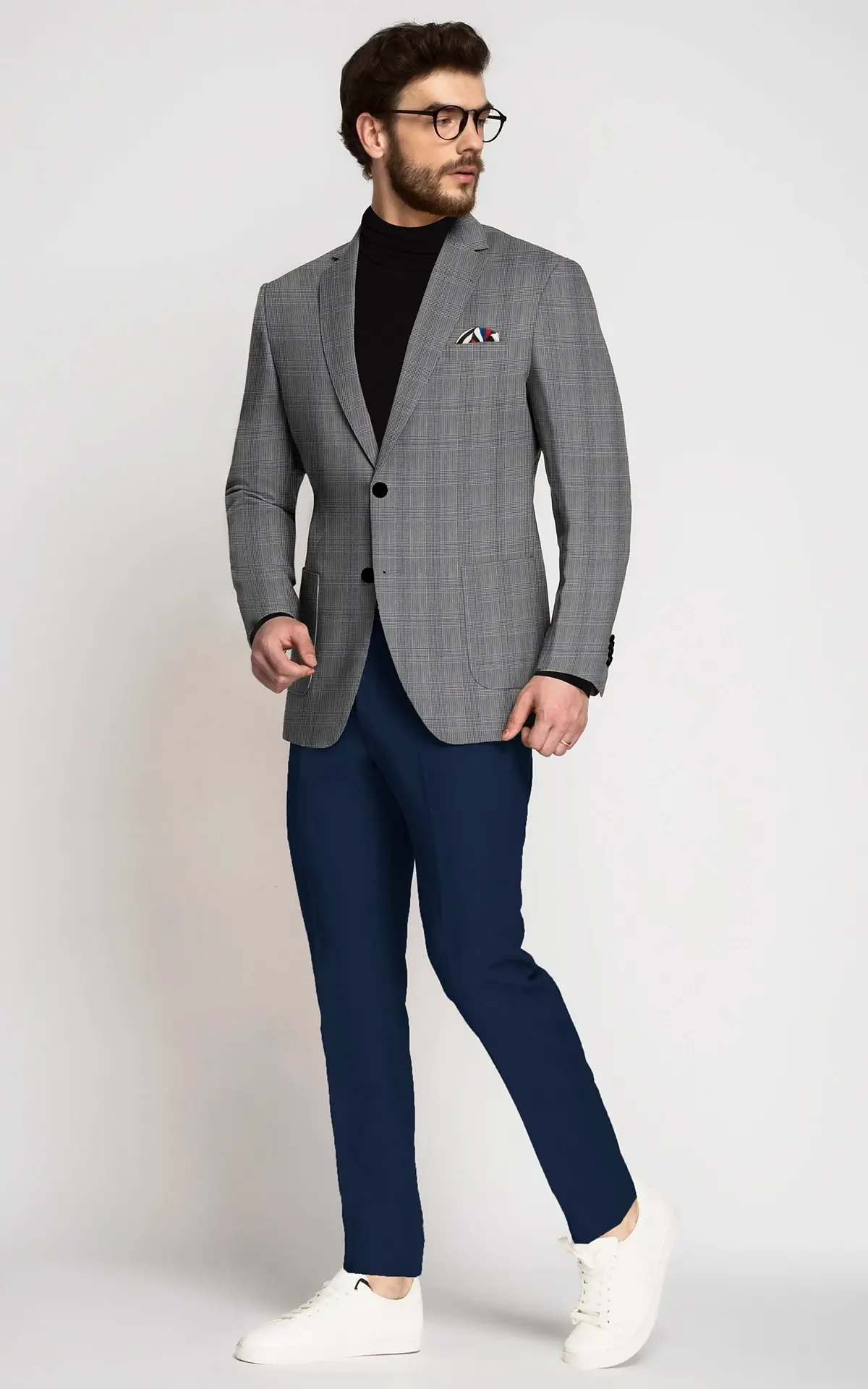 Austin Gray Plaid Houndstooth Blazer