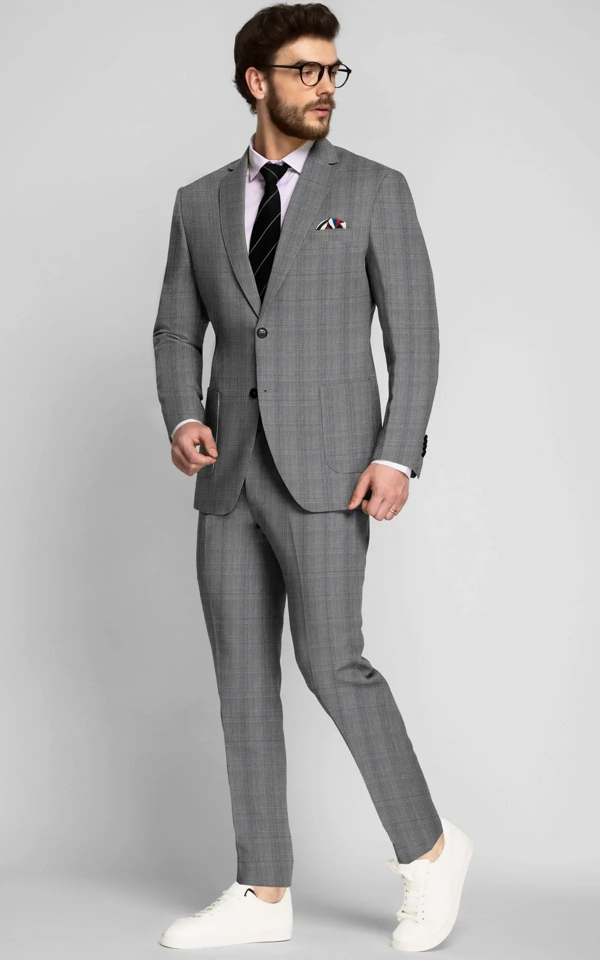 Austin Gray Plaid Houndstooth Suit