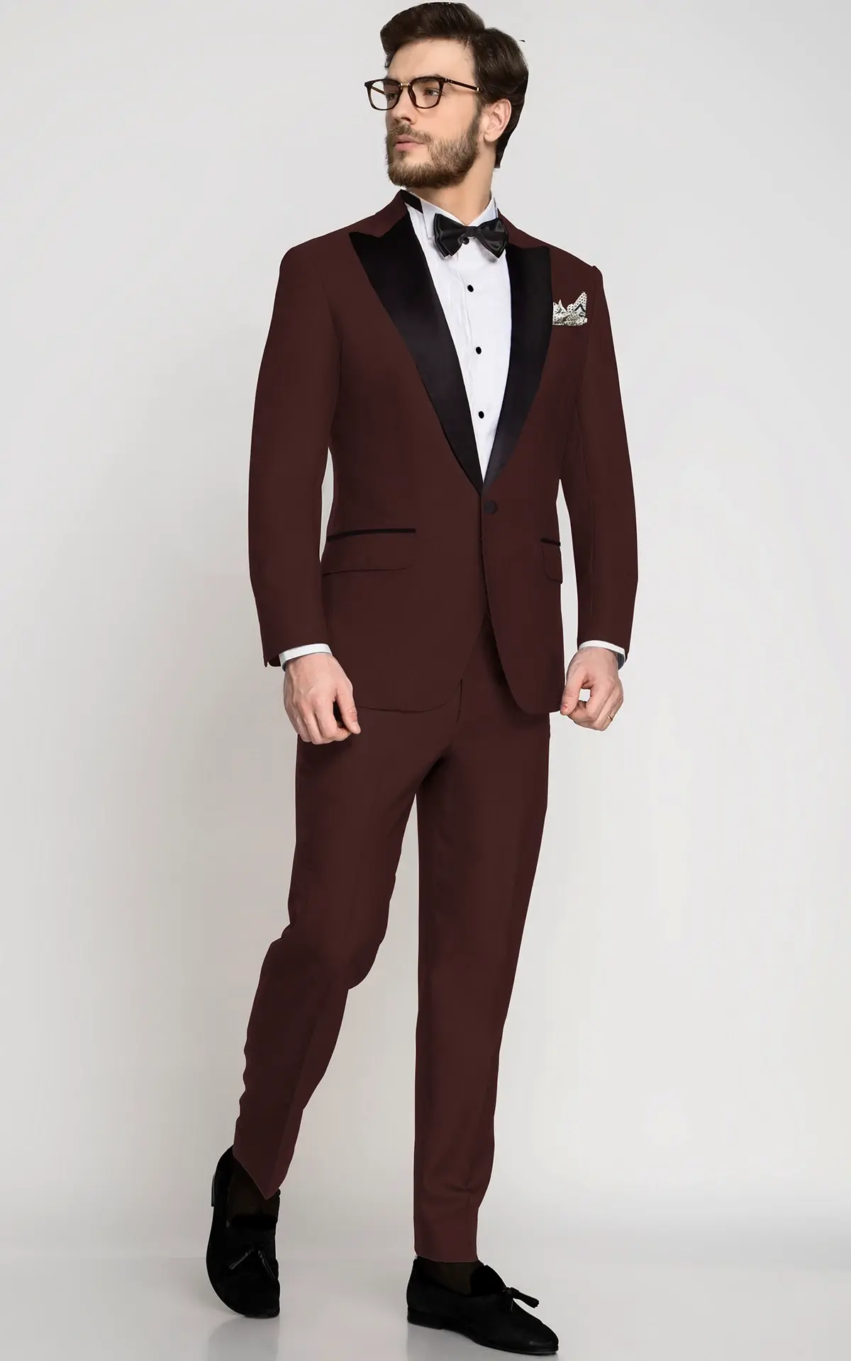 Barcelona Burgundy Wool Tuxedo