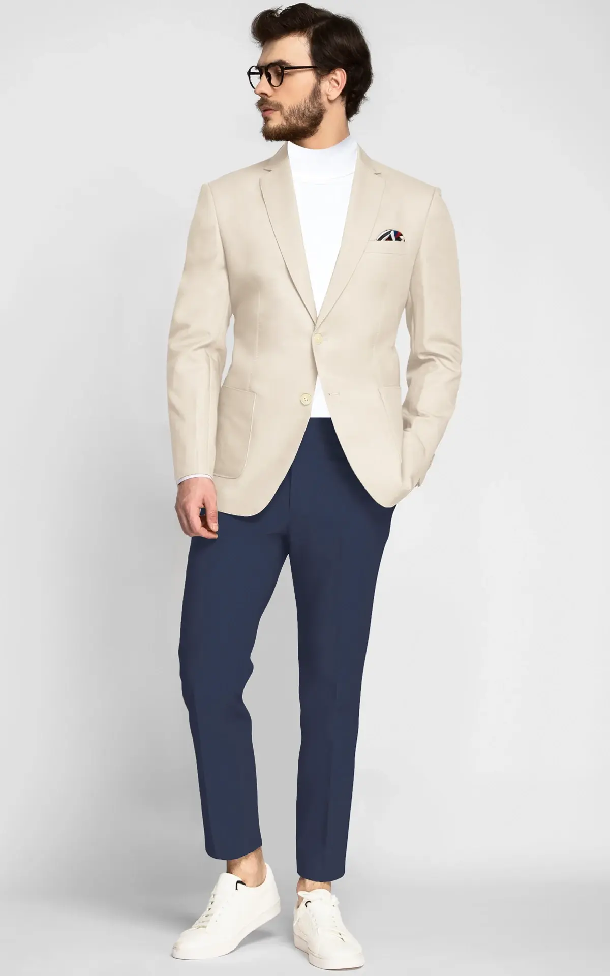 Beige Derby Cotton Blazer