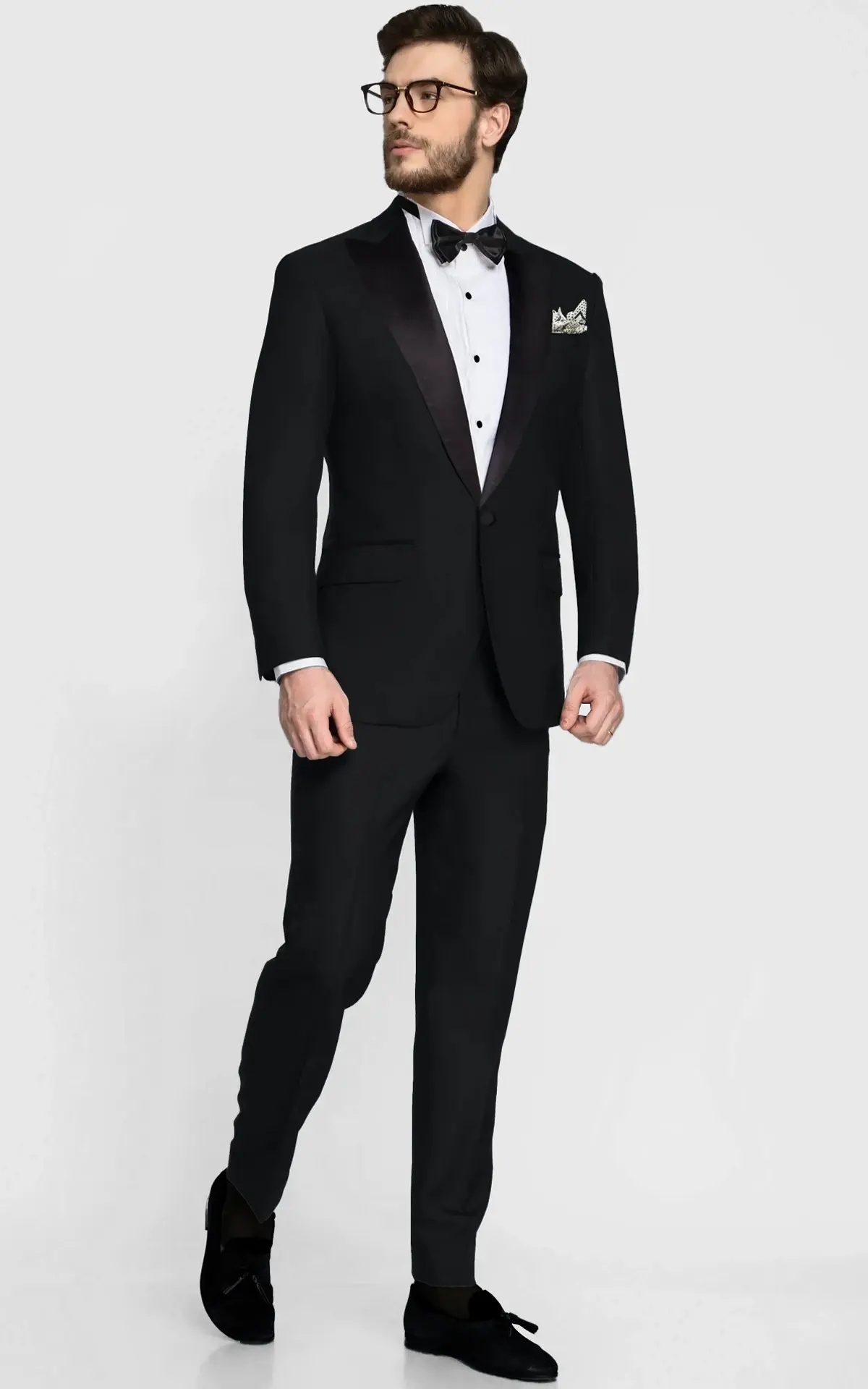 Black Satin Lapel Tuxedo