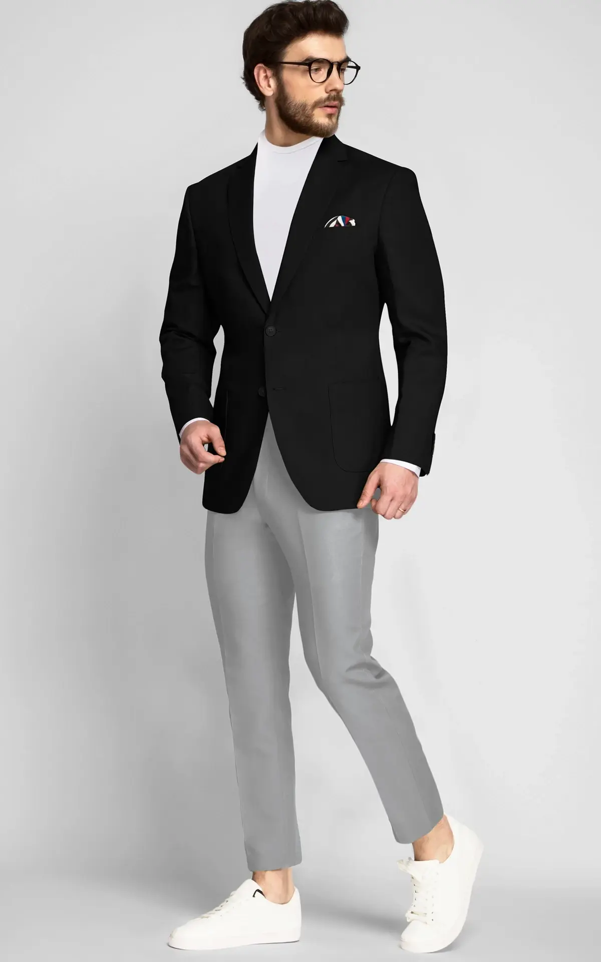 Boston Black Cotton Blazer