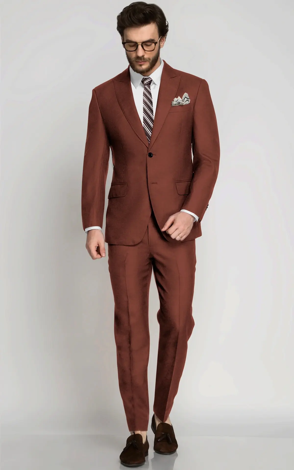 Bright Rust Wool Suit