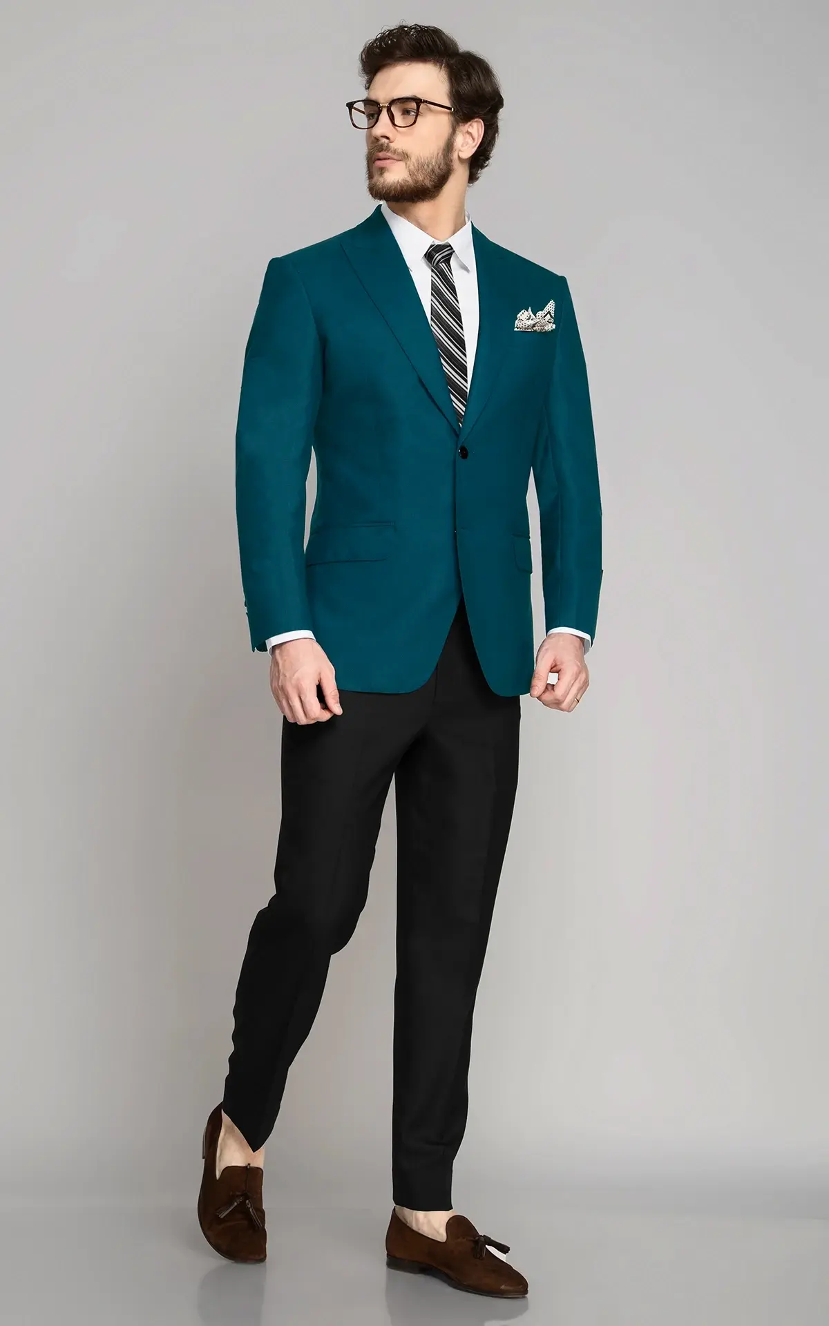 Bright Teal Wool Blazer