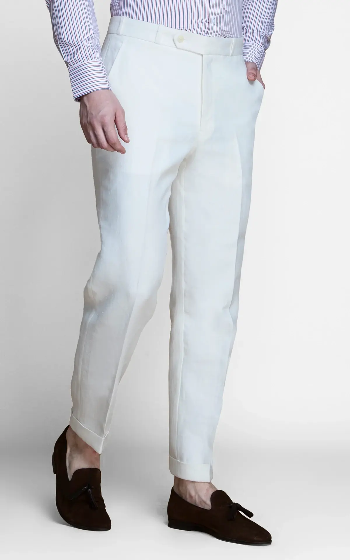 Cardiff Off White Linen Pants