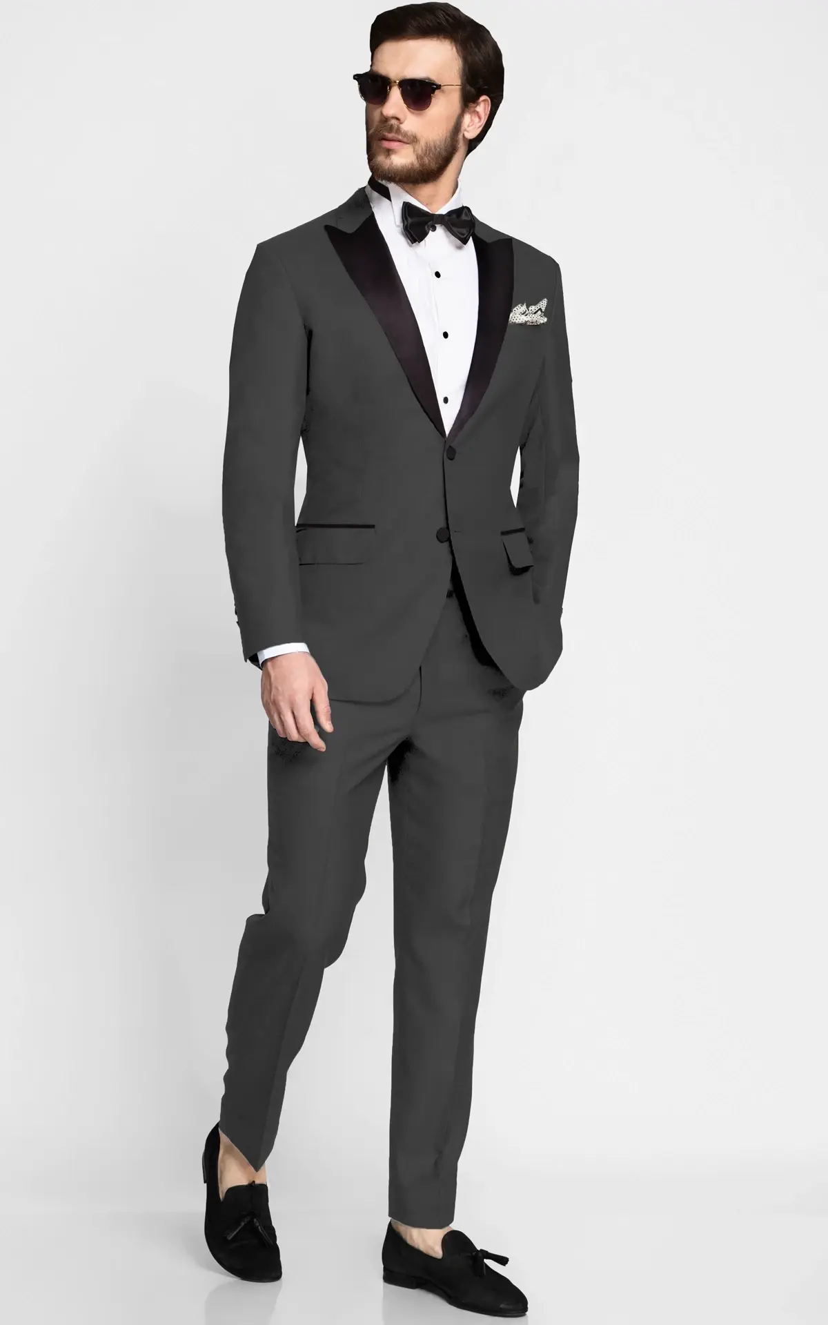 Charcoal Grey Stretch Wool Tuxedo