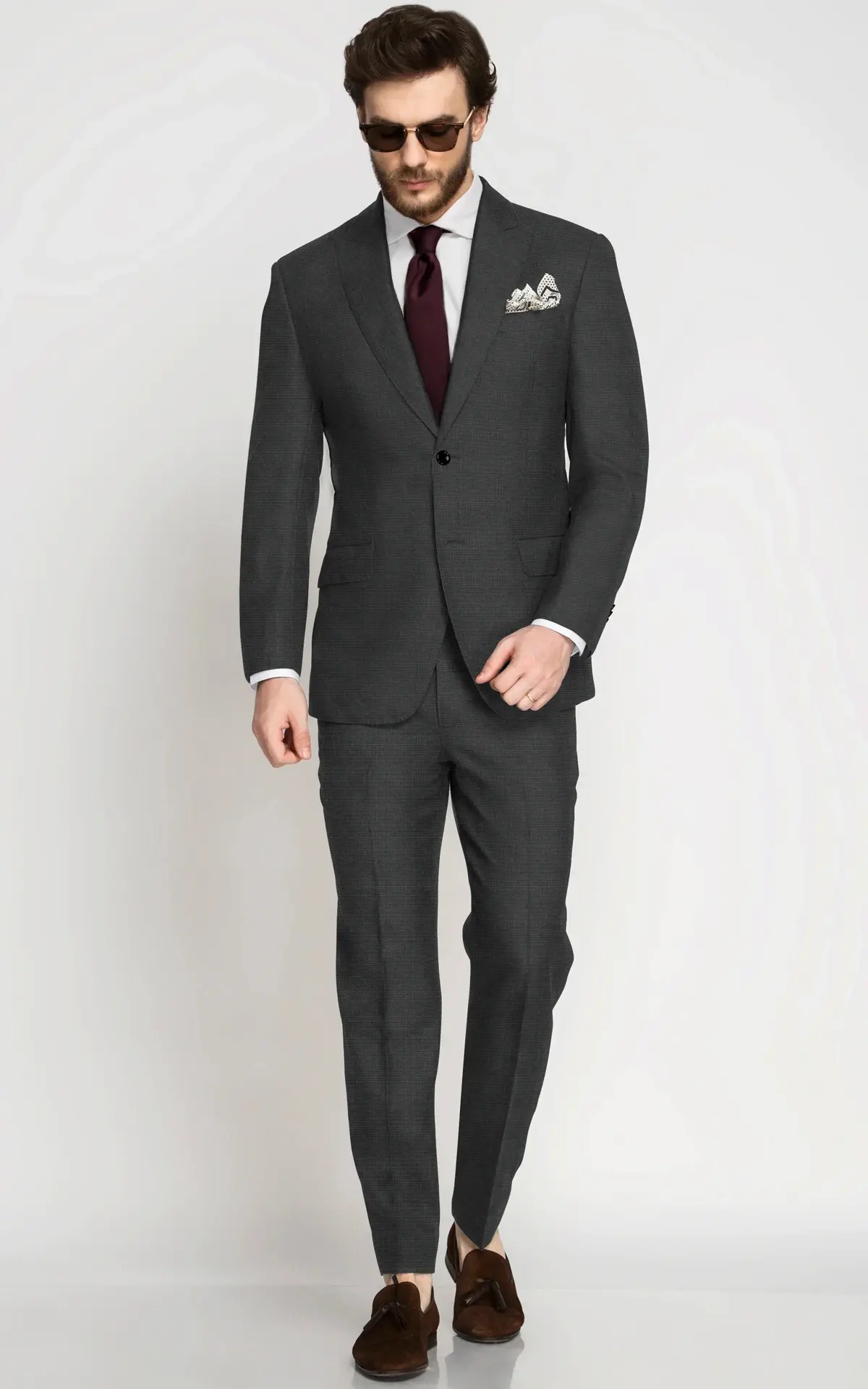 Dark Grey Nailhead Vegan Suit