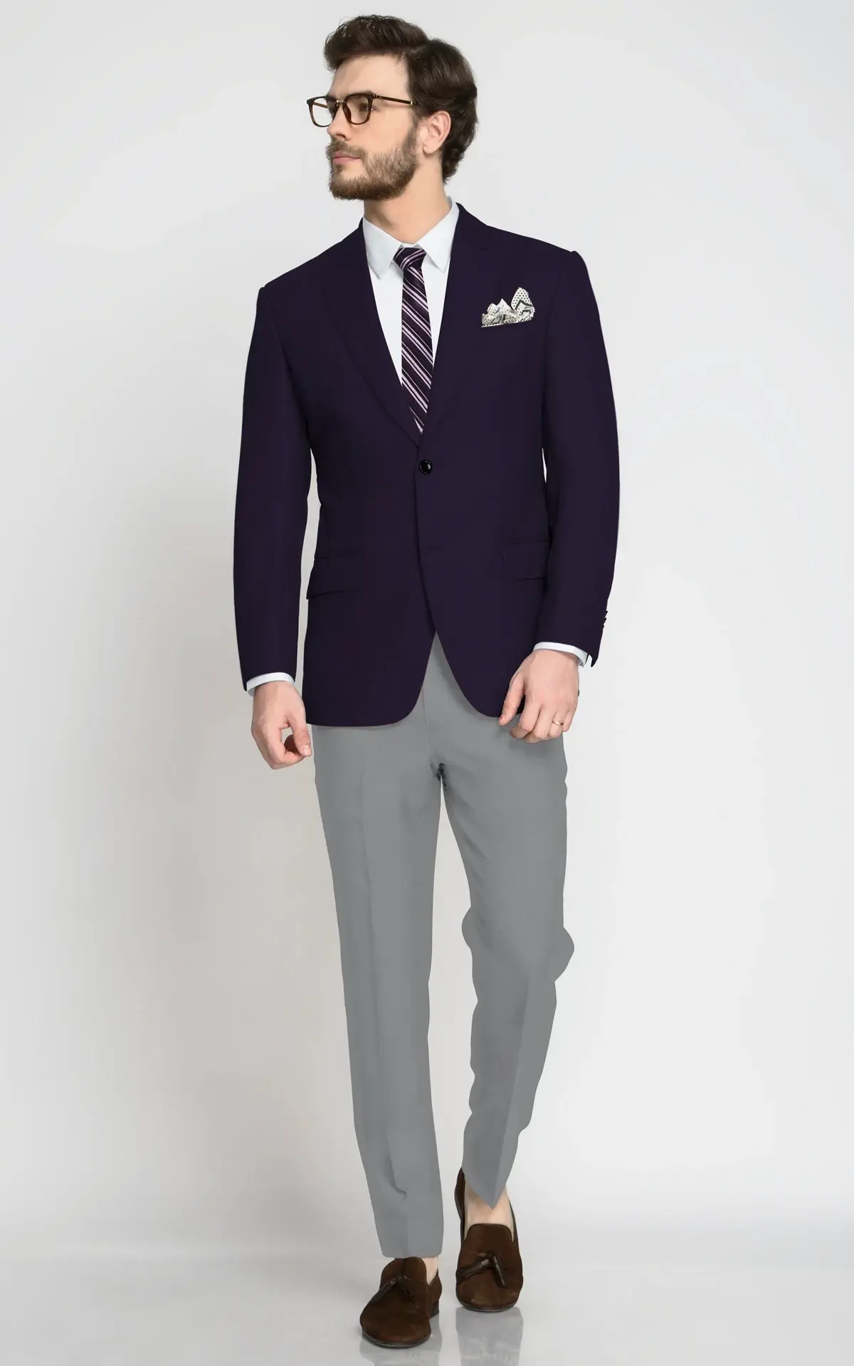 Deep Purple Wool Blazer