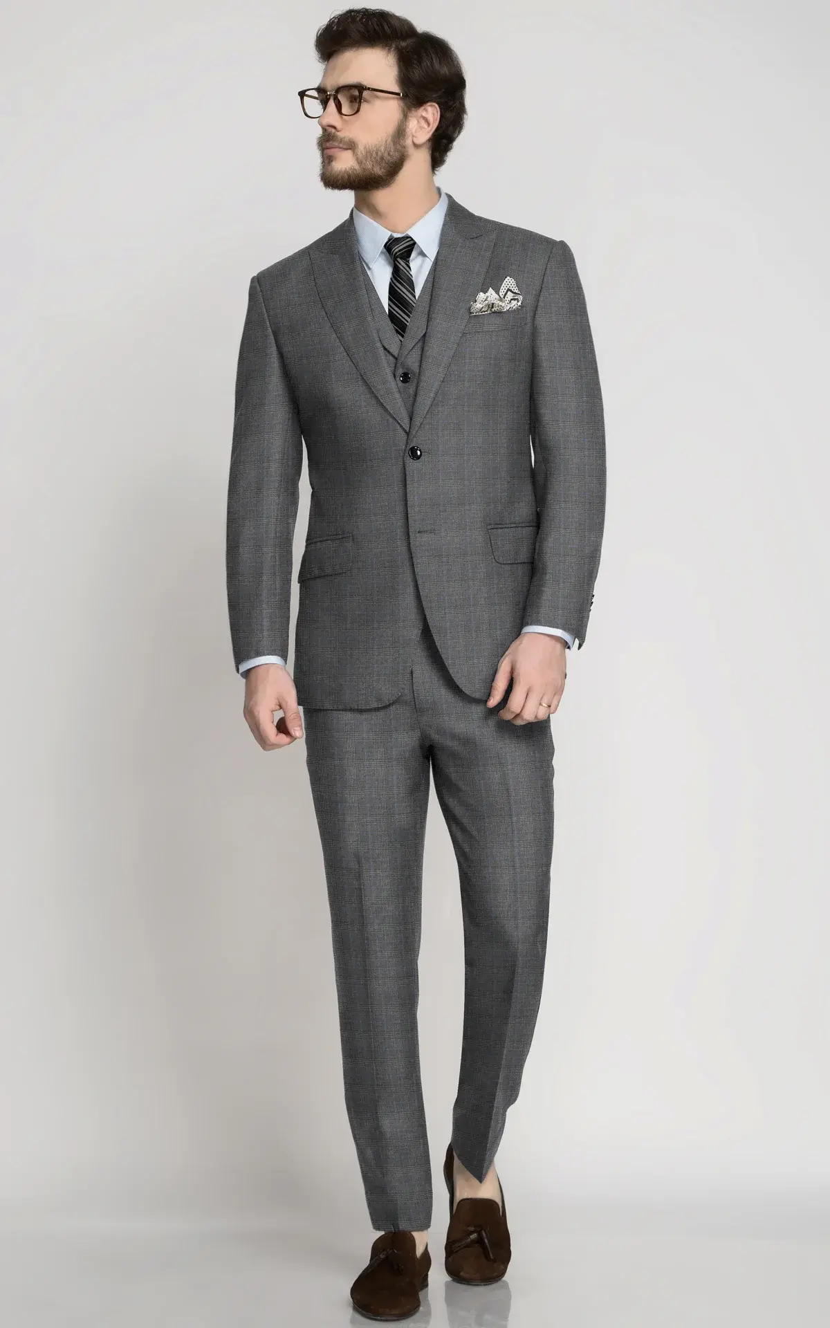 English Grey Plaid Vegan Suit