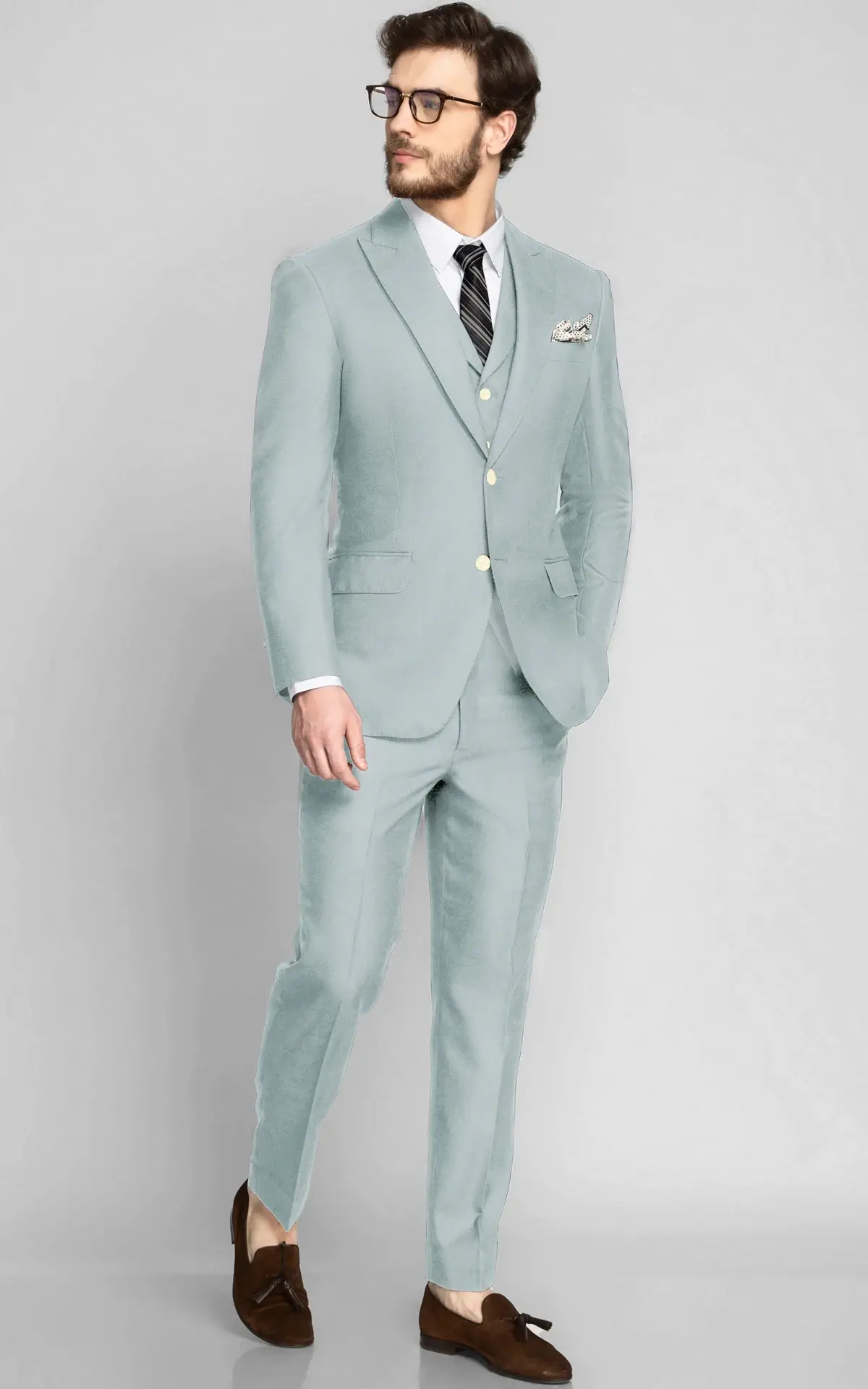 Florence Sky Blue Wool Suit