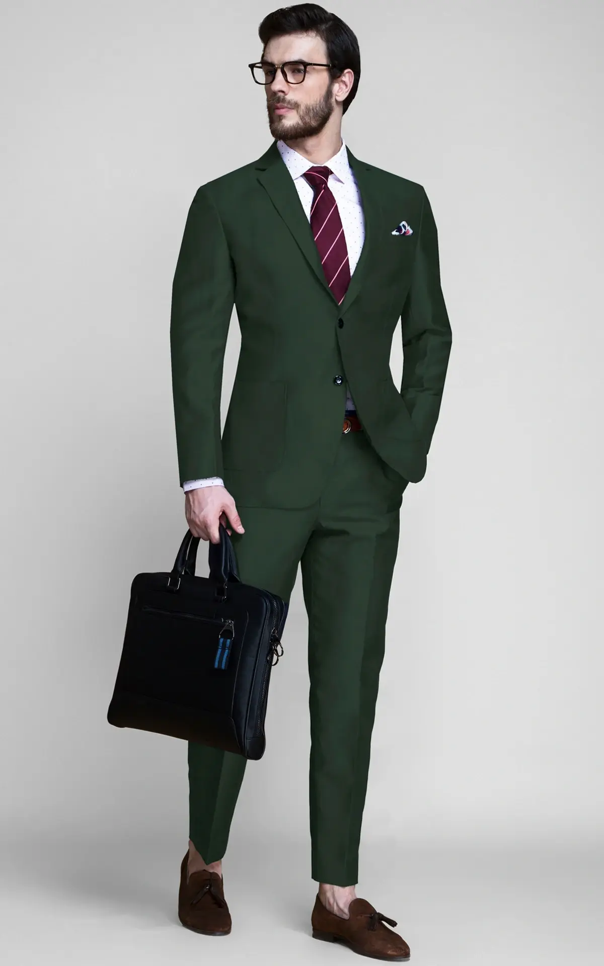 Forest Green Linen Suit