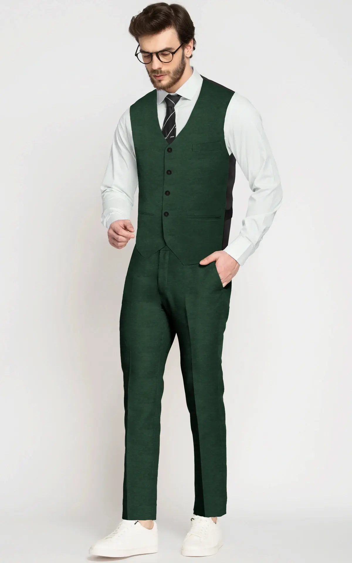 Forest Green Linen Vest