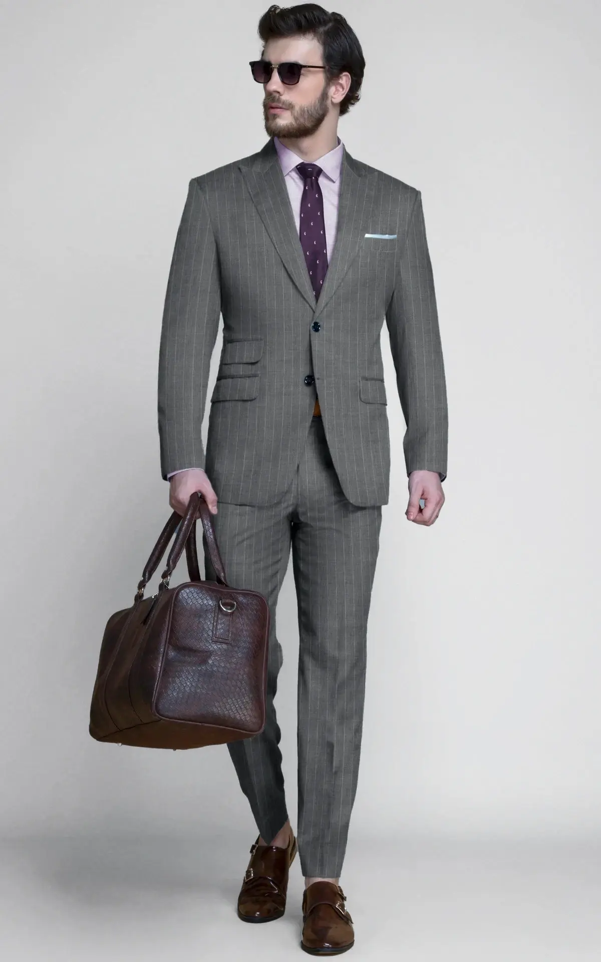 Grey Stripe Custom Suit