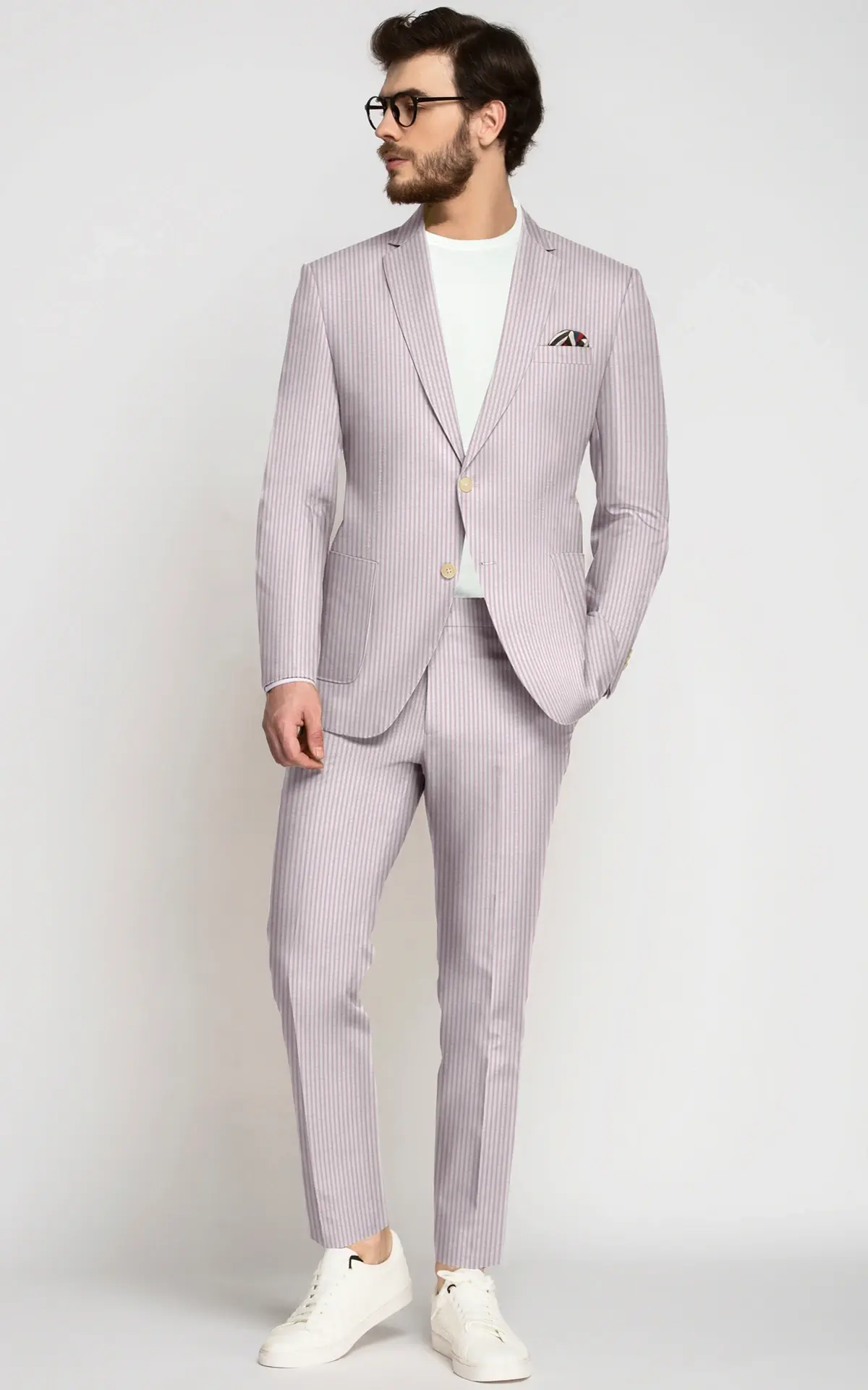 Light Pink Seersucker Cotton Suit