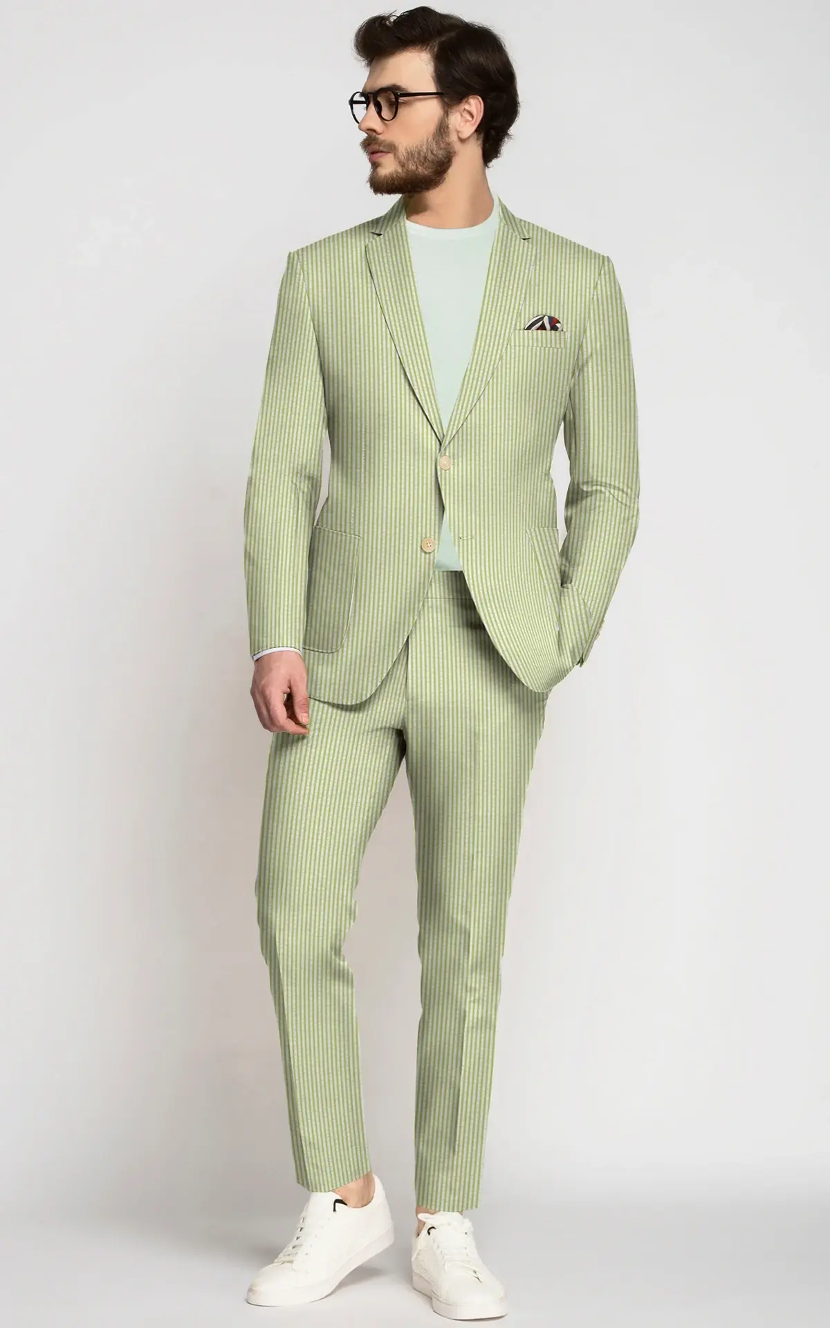 Lime Green Seersucker Cotton Suit