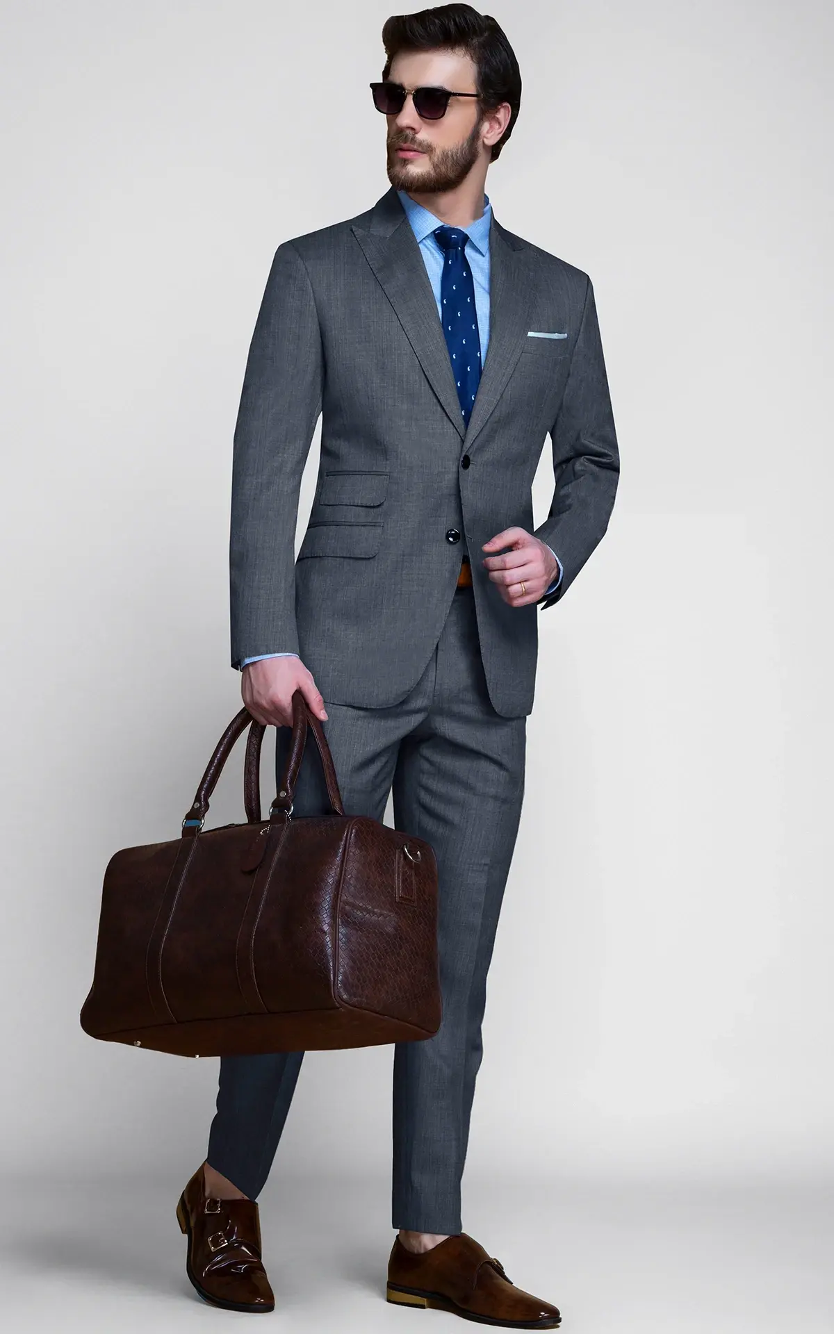 Milan Grey Nailhead Suit