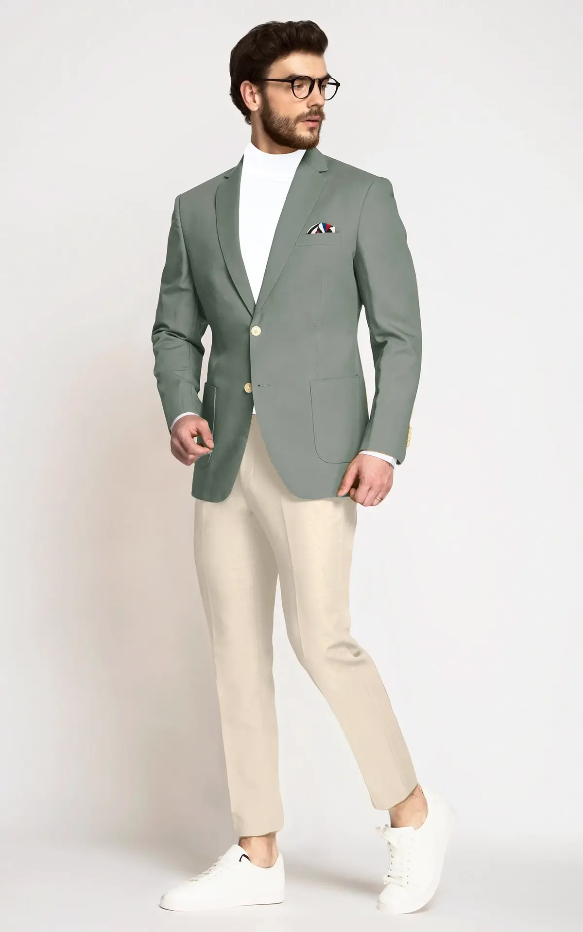 Moss Green Cotton Blazer