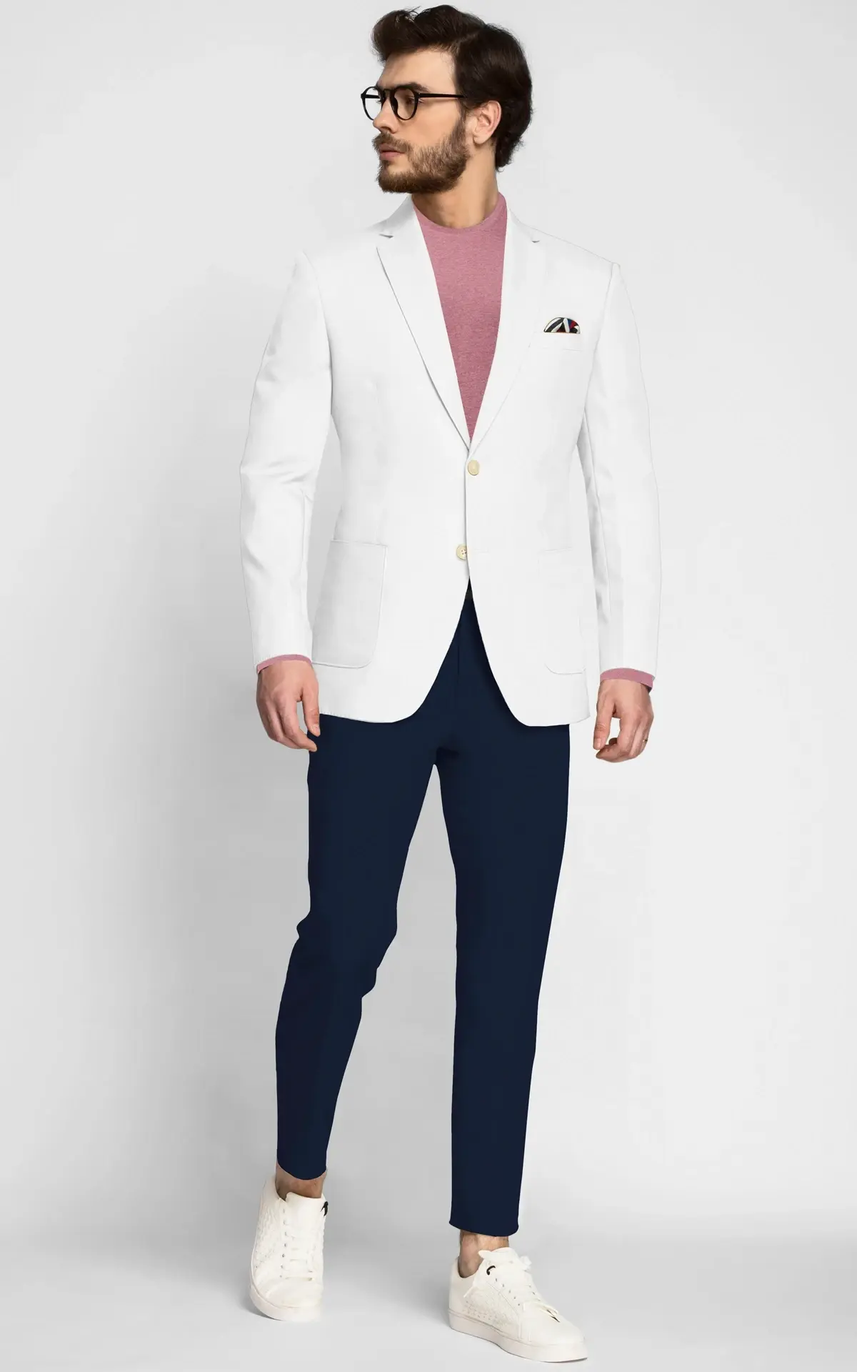 Napoli White Cotton Blazer