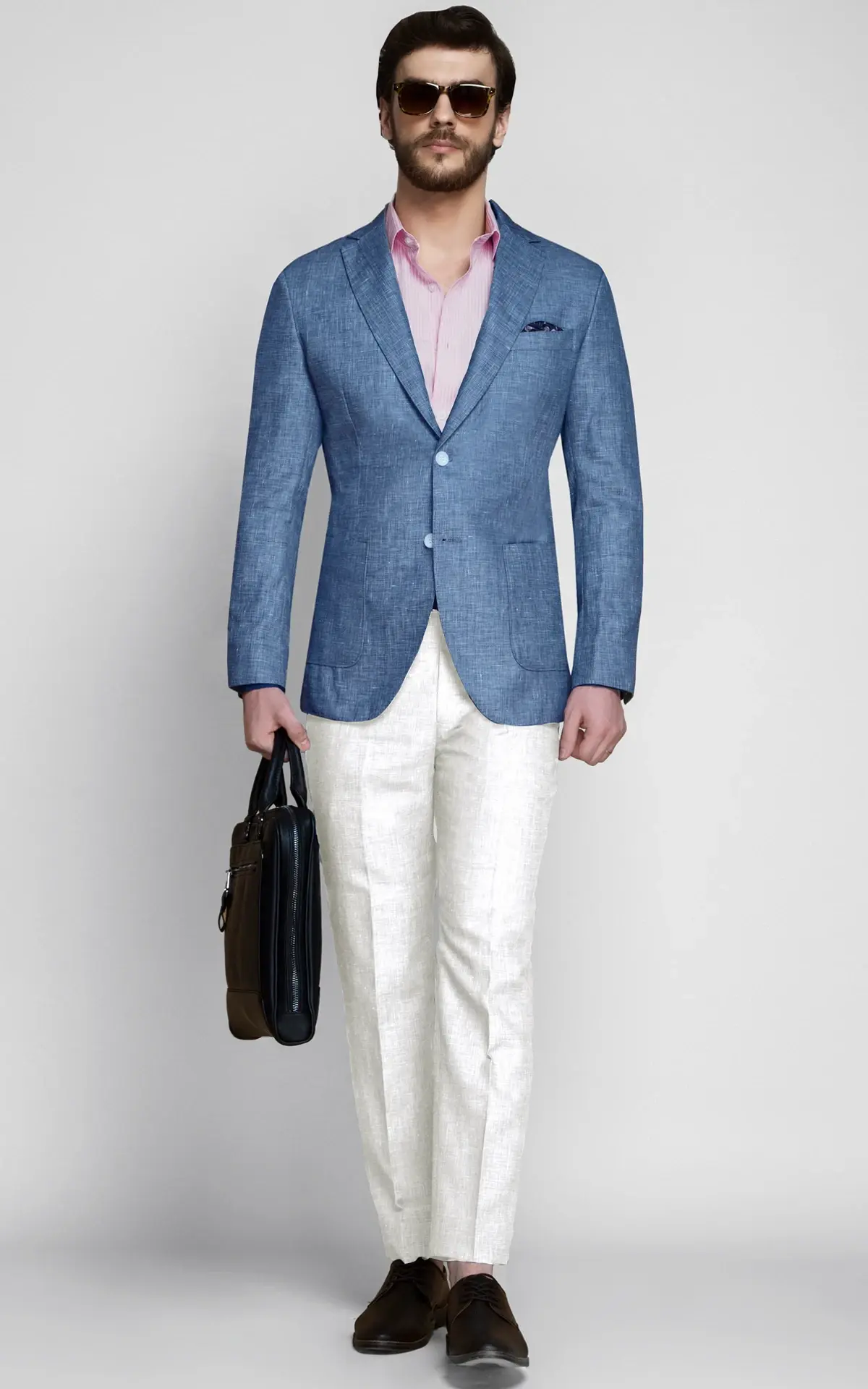 Newport Blue Linen Blazer