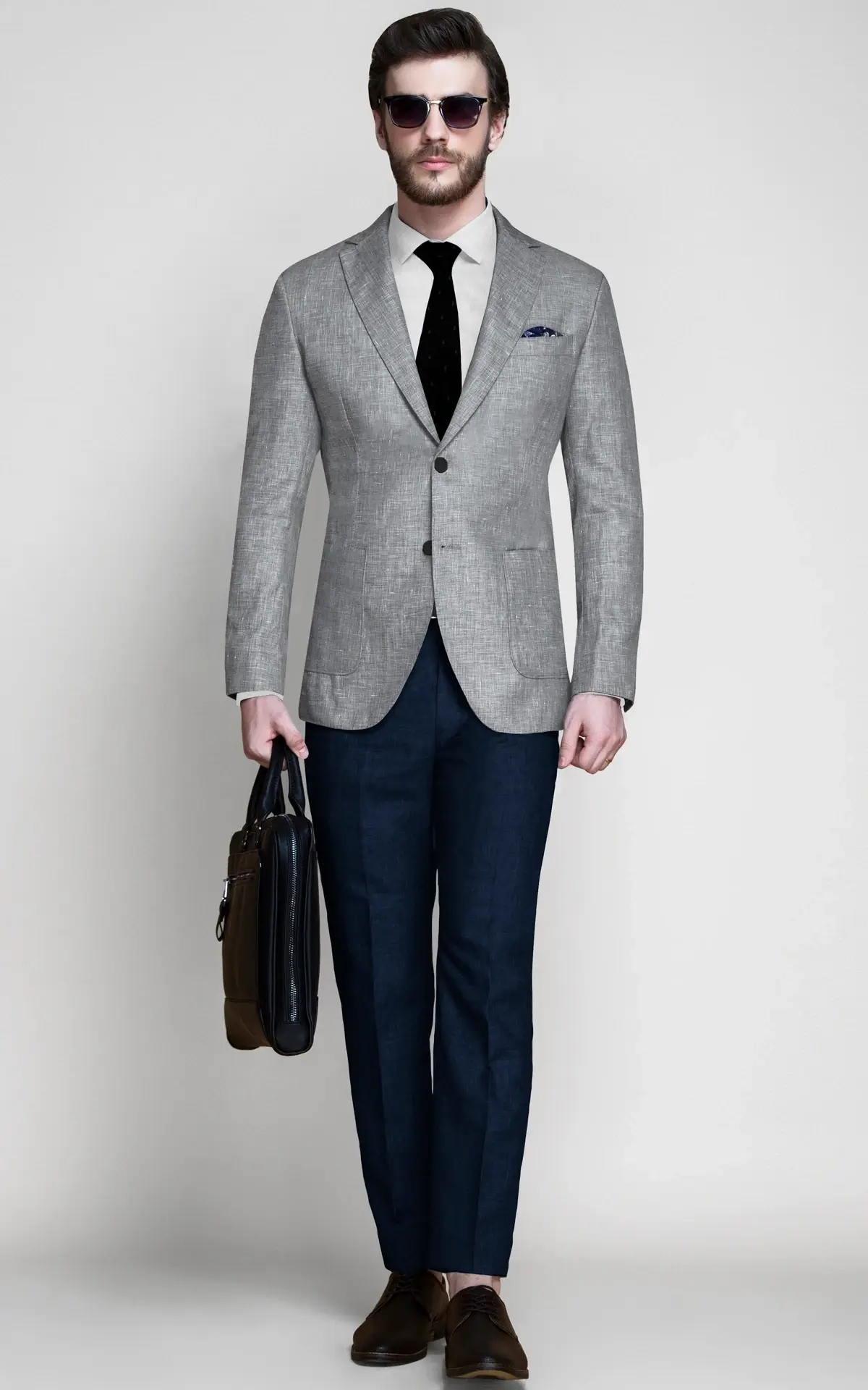 Pastel Grey Linen Blazer