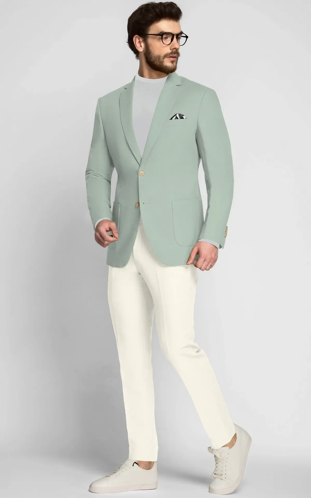 Pastel Mint Cotton Blazer