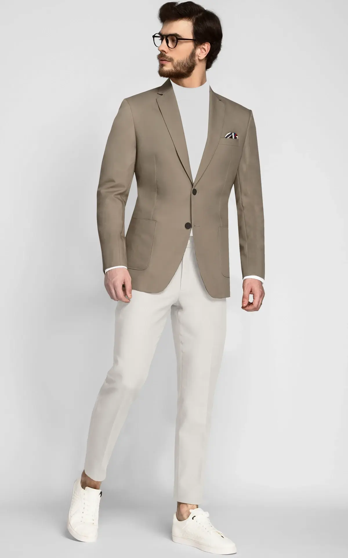 Pebble Brown Khaki Cotton Blazer