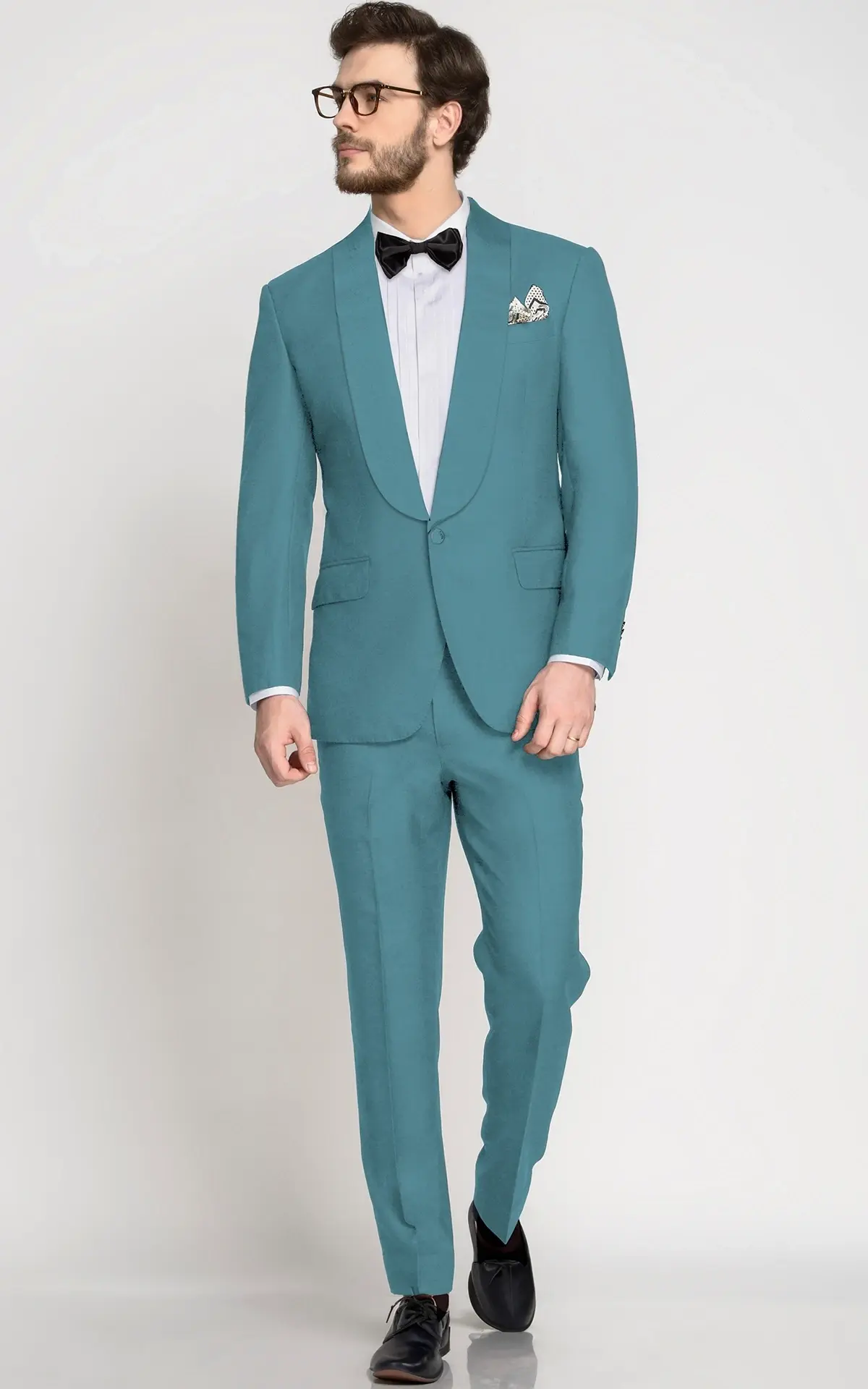 Perth Teal Blue Wool Tuxedo