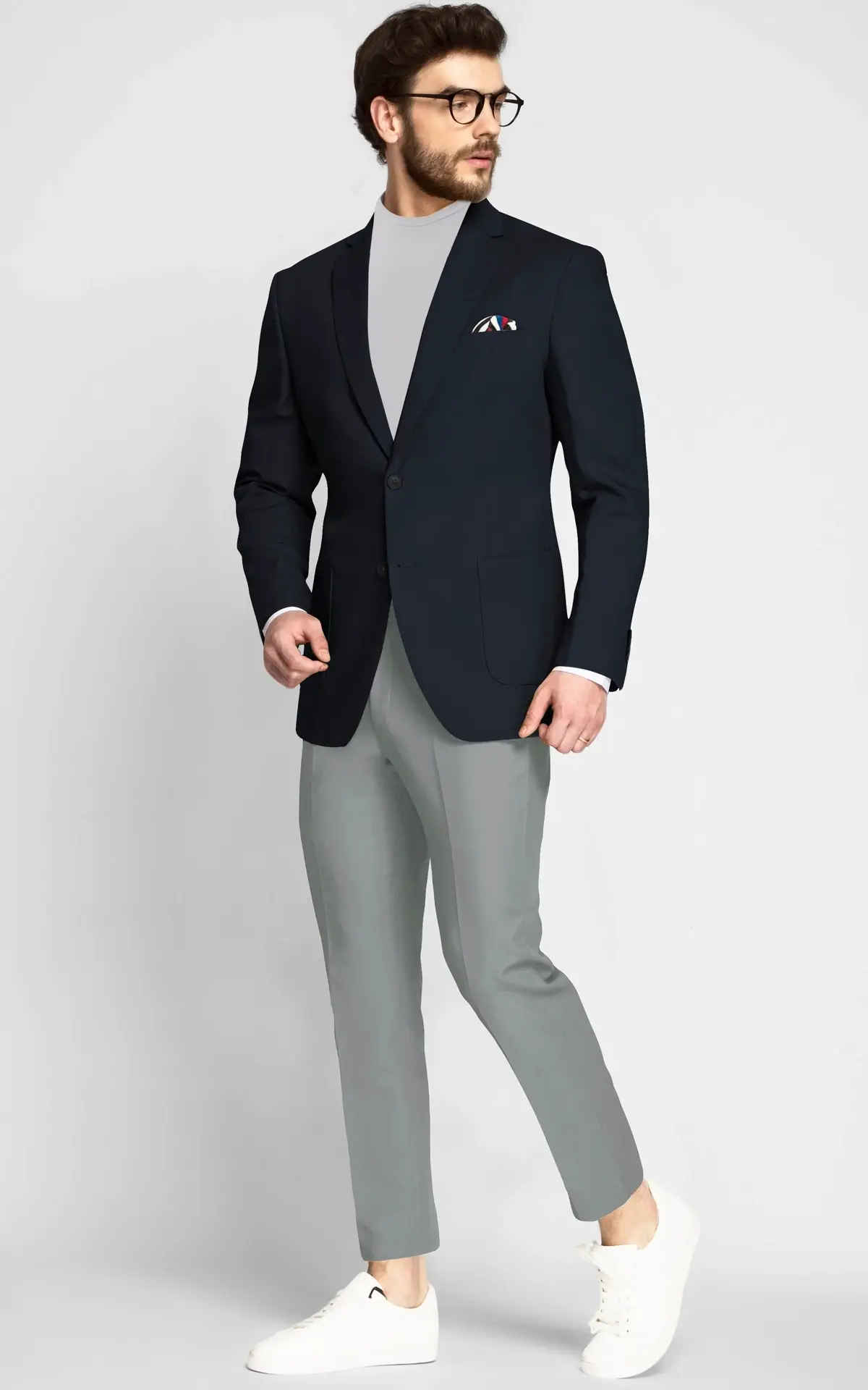 Prussian Blue Cotton Blazer