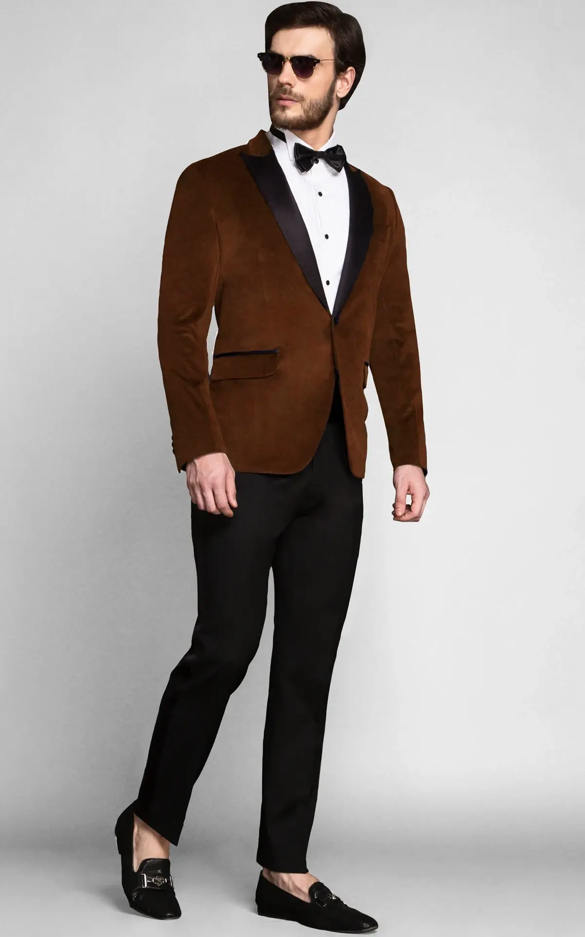 Rust Terracotta Velvet Tuxedo