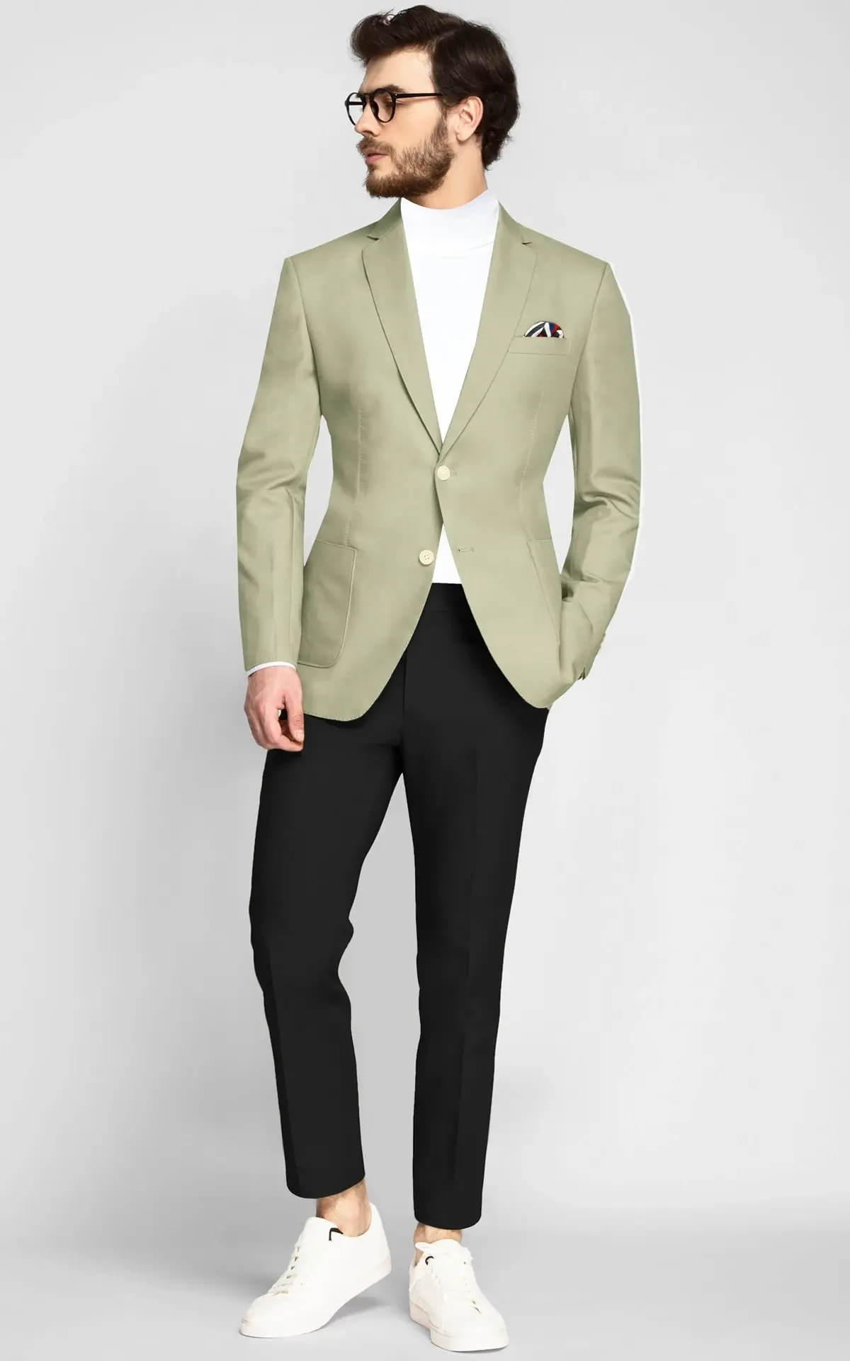 Sage Green Cotton Blazer