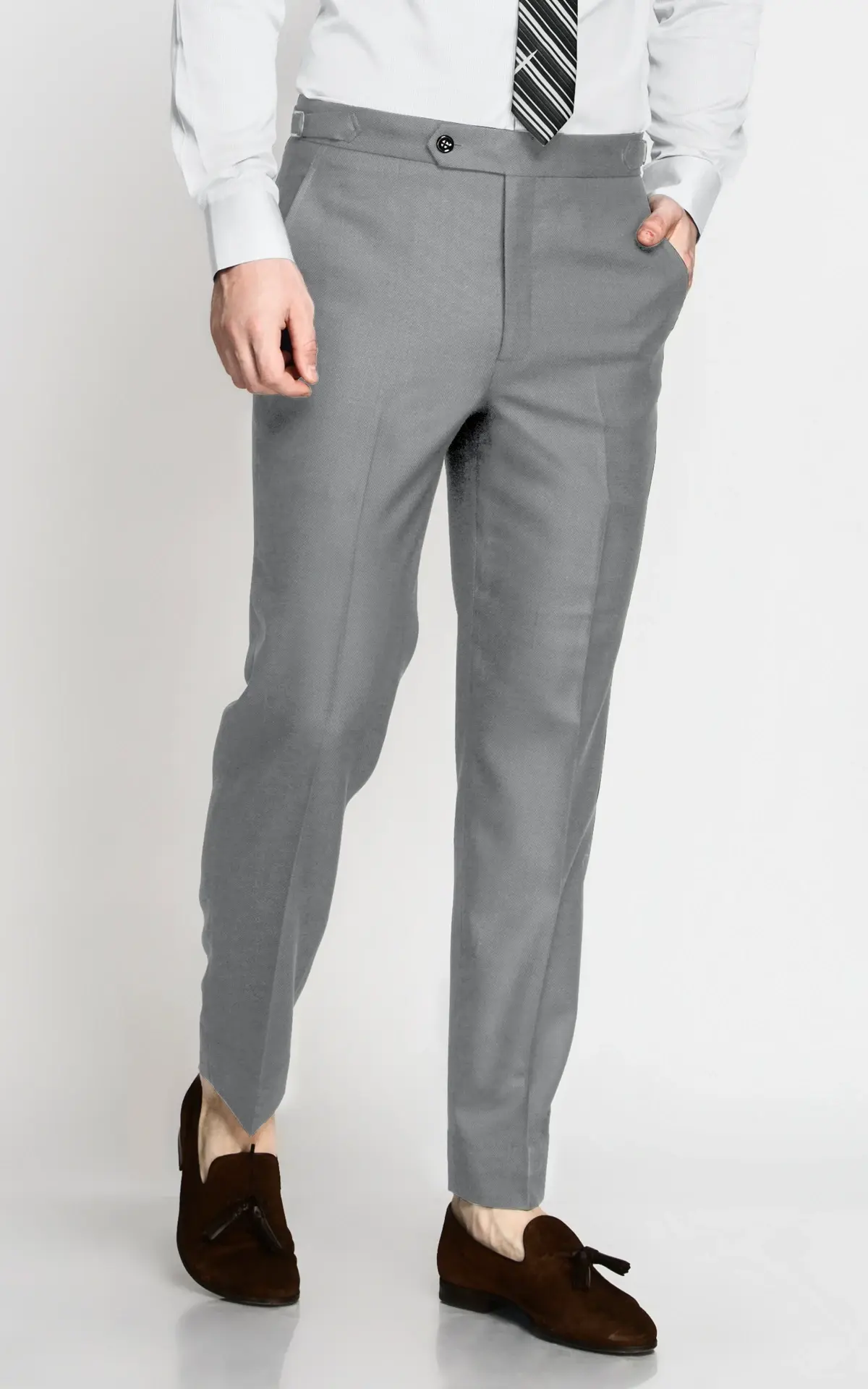 Slate Gray Stretch Wool Pants