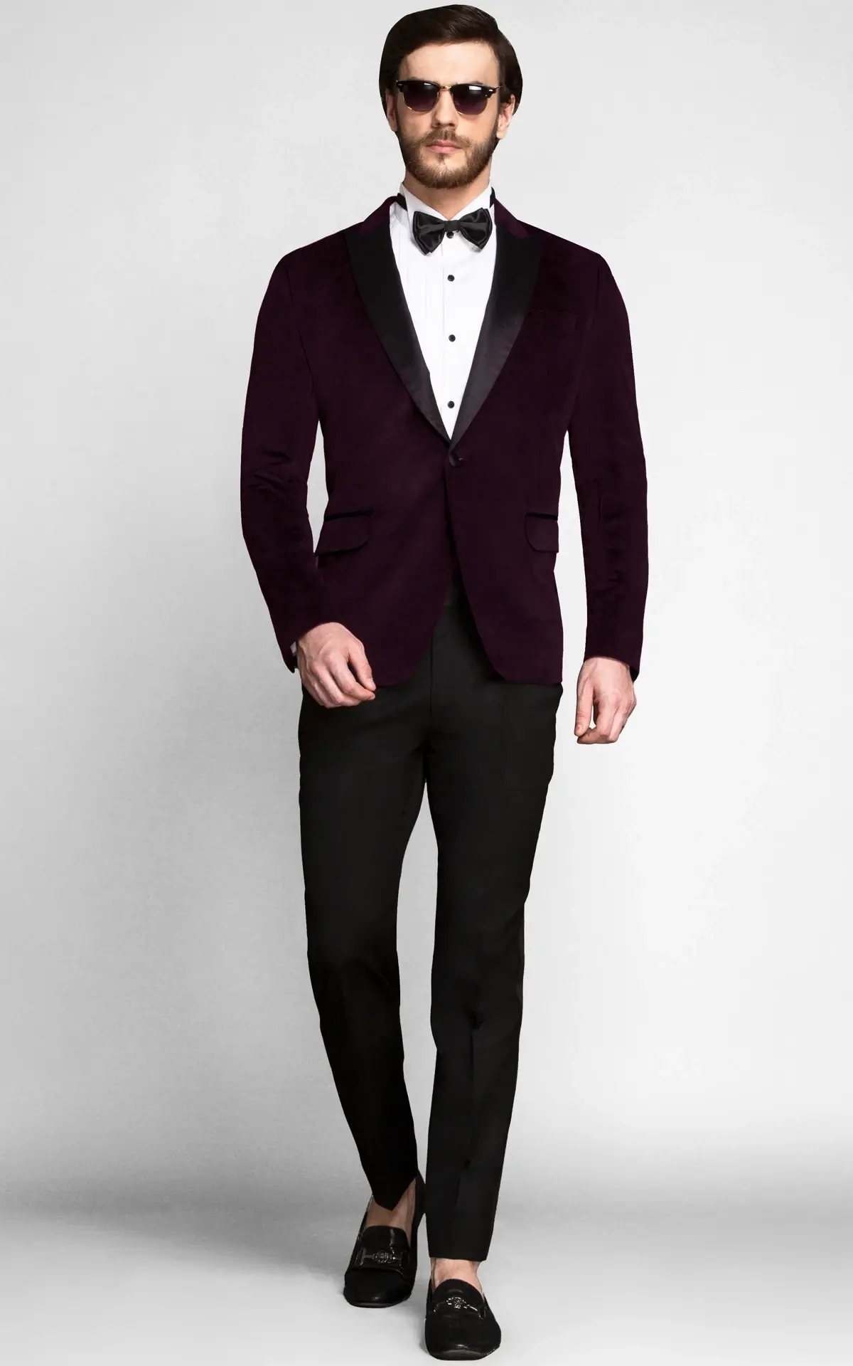 Stately Wine Velvet Tuxedo