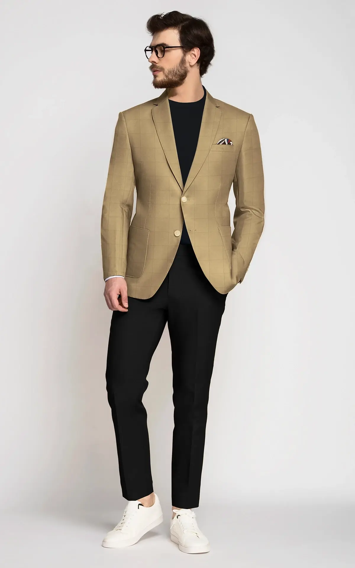 Yuma Sand Windowpane Vegan Blazer