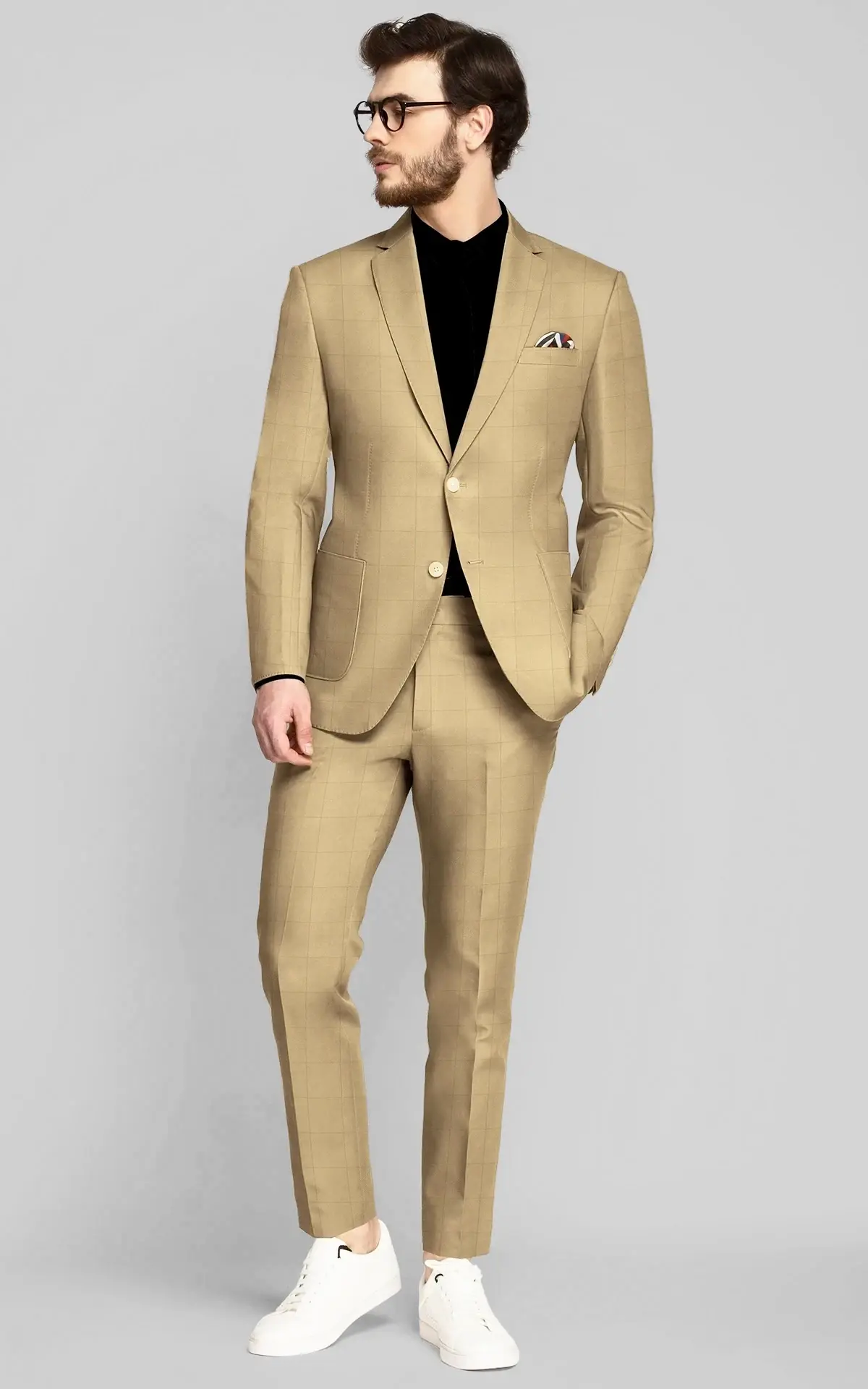 Yuma Sand Windowpane Vegan Suit